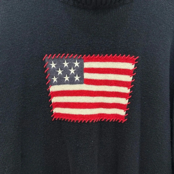Carolina Colours Vintage Patriotic American Flag Turtleneck Sweater USA - Picture 5 of 9